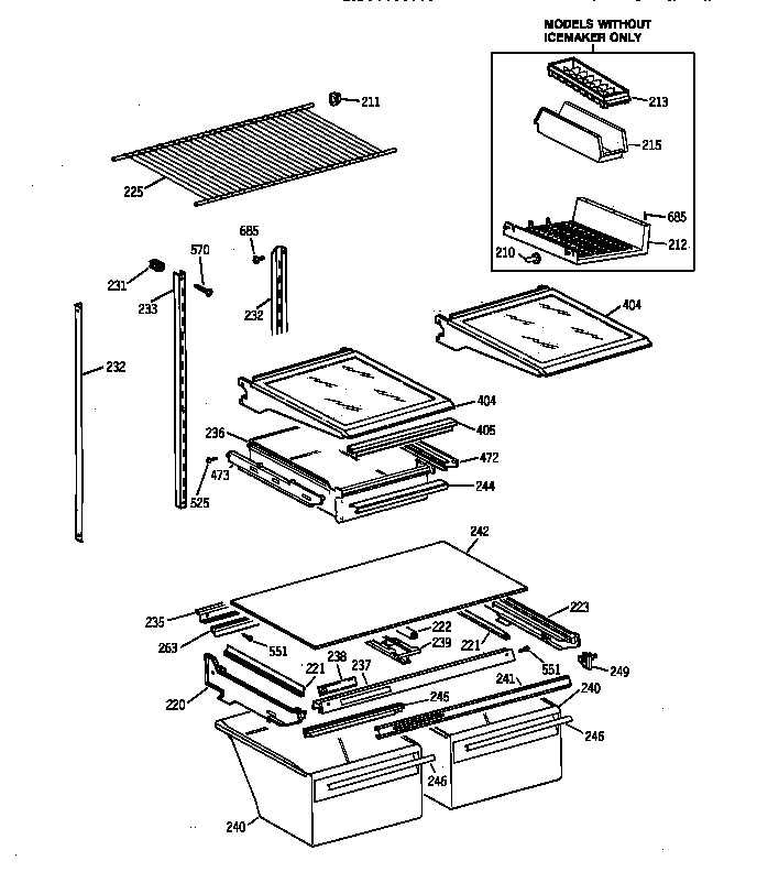 GE TBX19ZIZKRWW shelf parts diagram