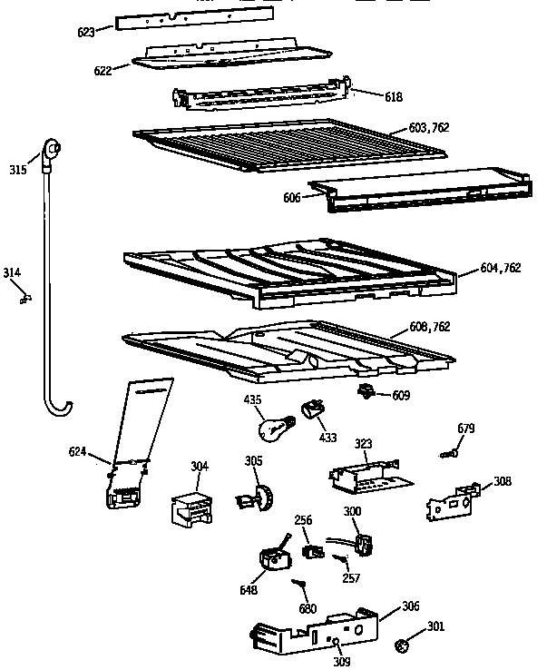 GE TBX19ZAZLRWW compartment separator parts diagram