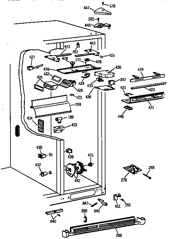 GE TPX24BIYFBB fresh food section diagram