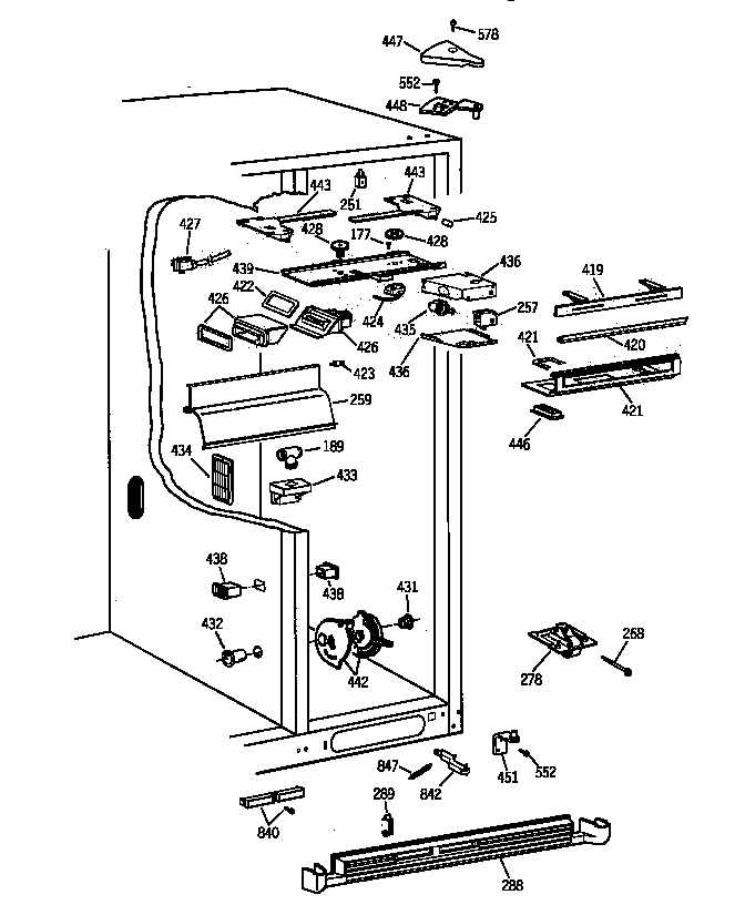 GE TPX24BIYFWW fresh food section diagram