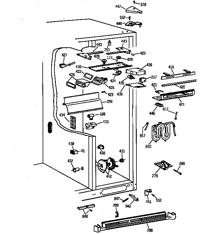 GE TPX24BRYFAA fresh food section diagram