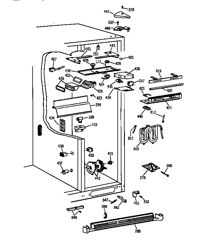GE TPX24BRYFBB fresh food section diagram