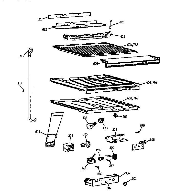 GE TBX21JAZKRAA compartment separator parts diagram