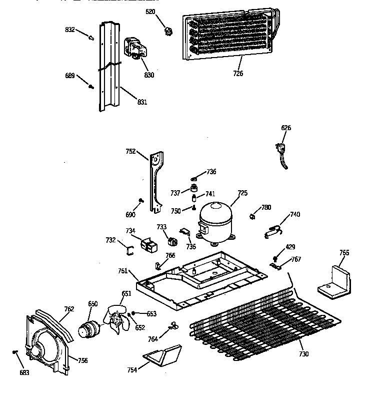 GE TBX21JAZKRAA unit parts diagram
