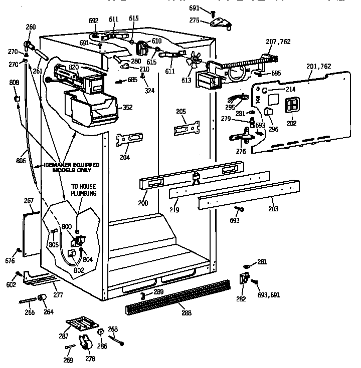 GE TBX21NIXSRWW cabinet parts diagram