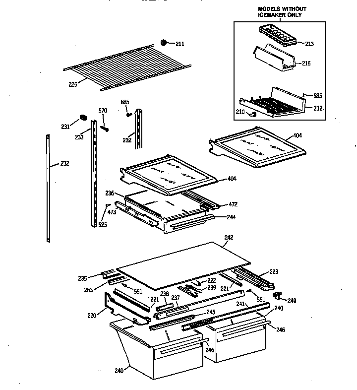 GE TBX22VAZLRWW shelf parts diagram