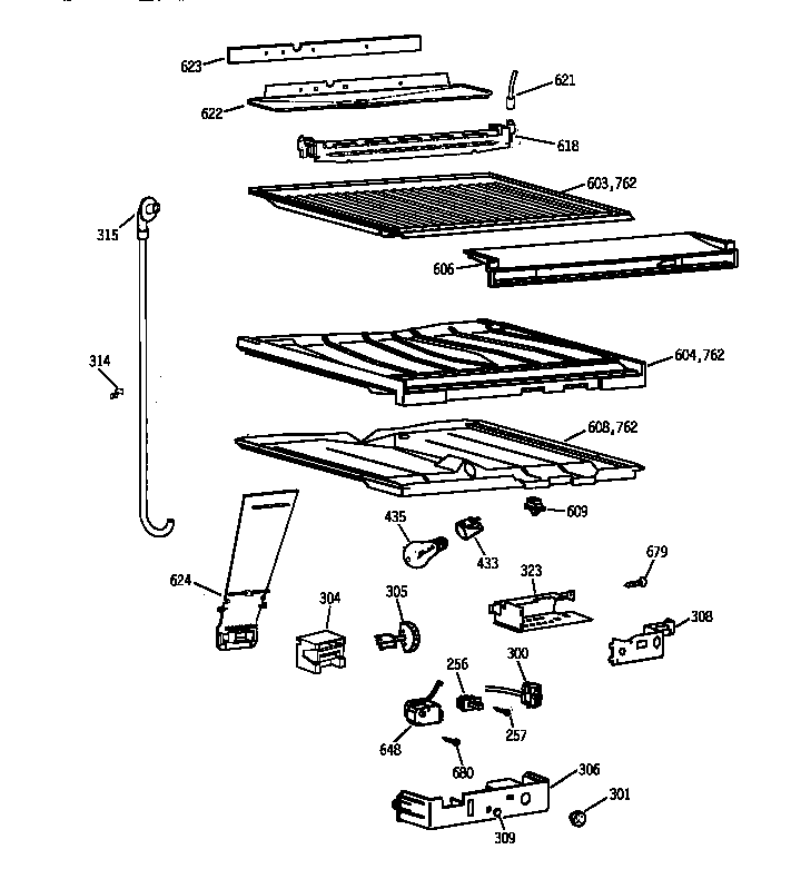 GE TBX22VAZLRWW compartment separator parts diagram