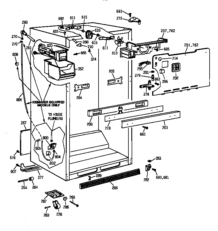 GE TBX22ZAZKRAA cabinet parts diagram