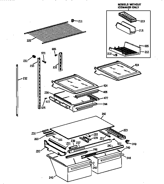 GE TBX22ZAZKRAA shelf parts diagram