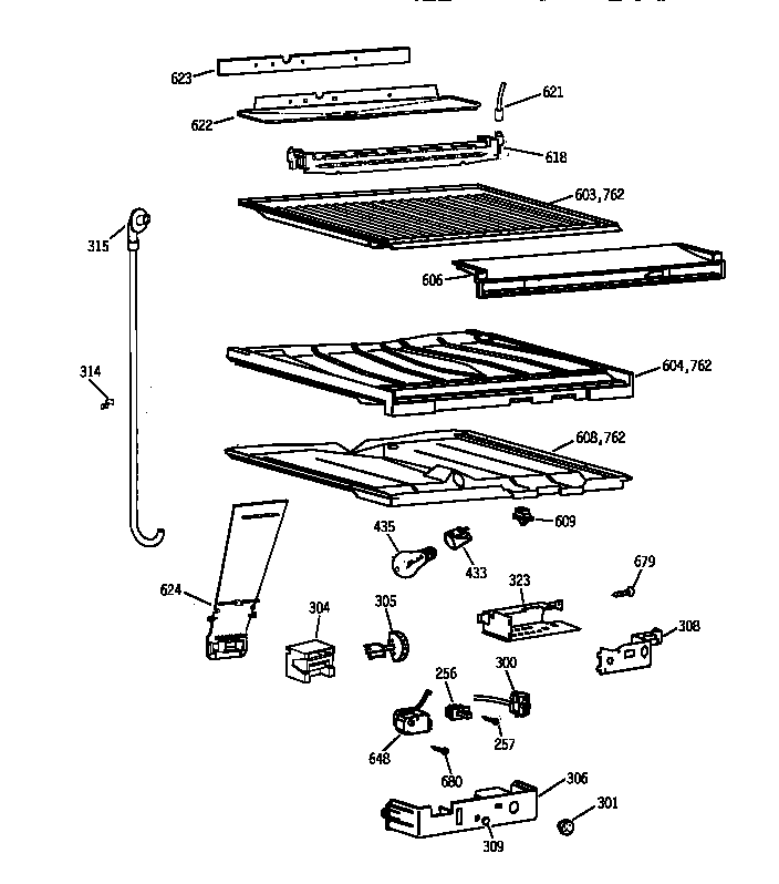 GE TBX22ZAZKRAA compartment separator parts diagram
