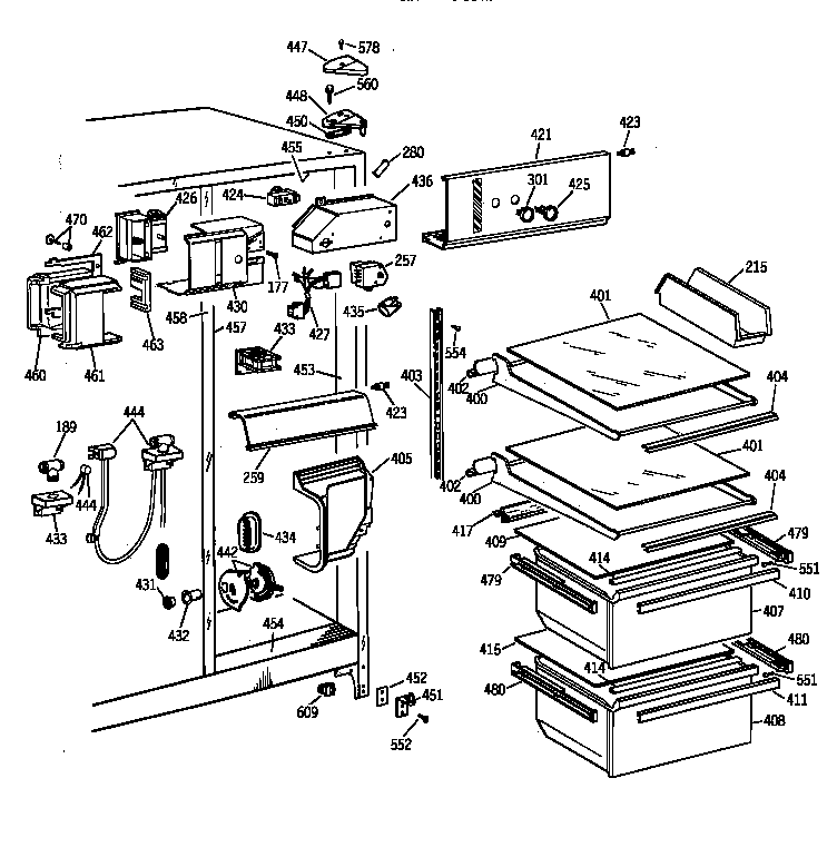 GE TFJ20JAZBWW fresh food section diagram