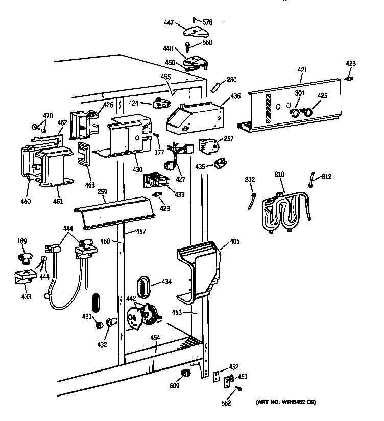 GE TFJ22PRZBWW fresh food section diagram