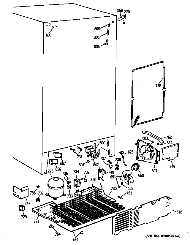 GE TFJ22PRZBWW unit parts diagram