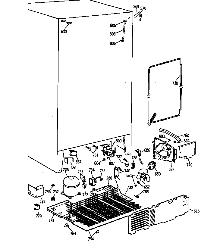 GE TFJ25PRZBWW unit parts diagram