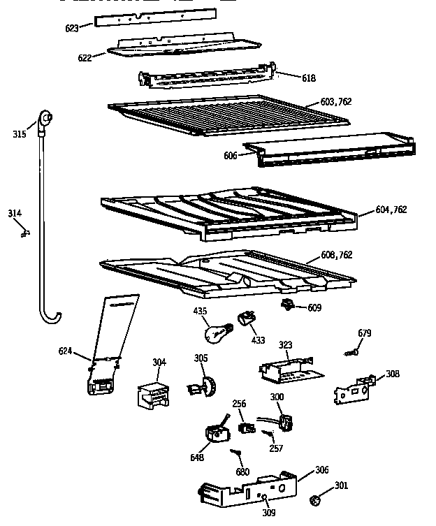 GE TBX24JIZERWW compartment separator parts diagram