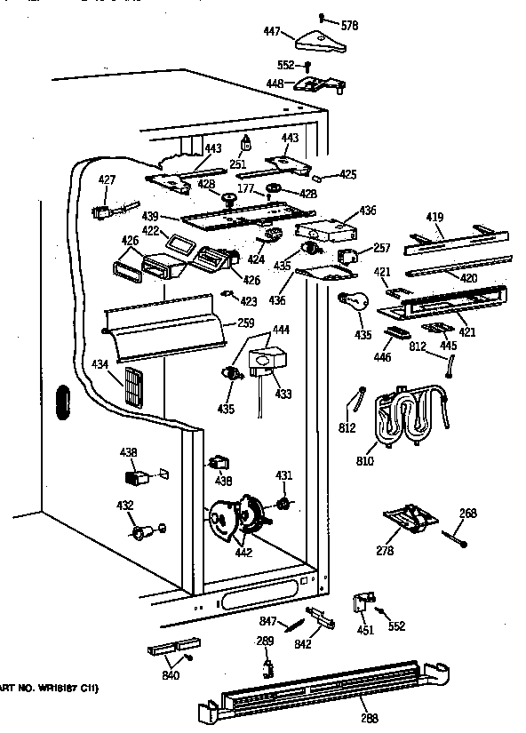 GE TFK30PRZCAA fresh food section diagram