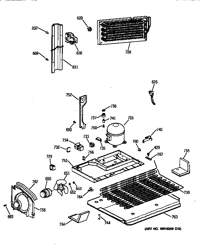 GE TBH18DAXURAA unit parts diagram
