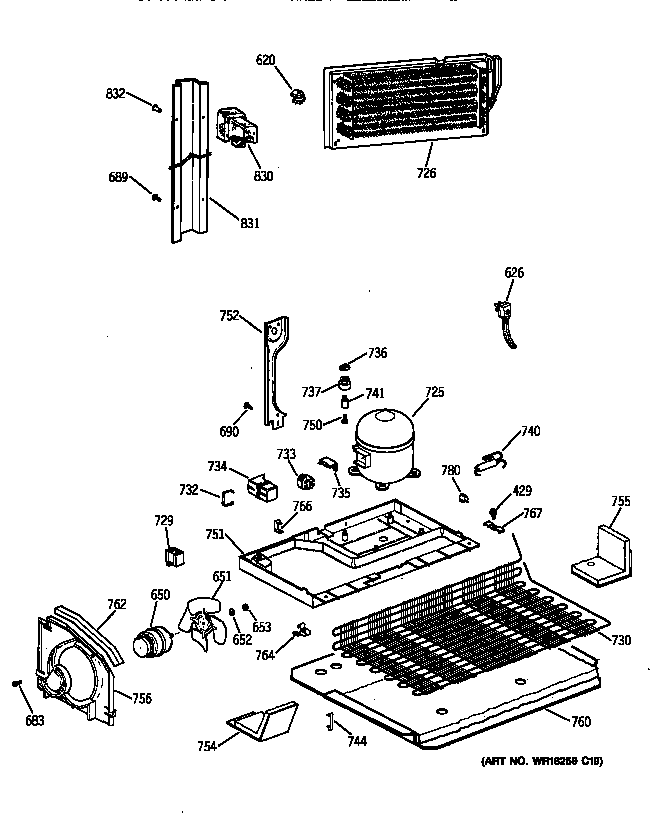 GE TBH18JAZMRWW unit parts diagram