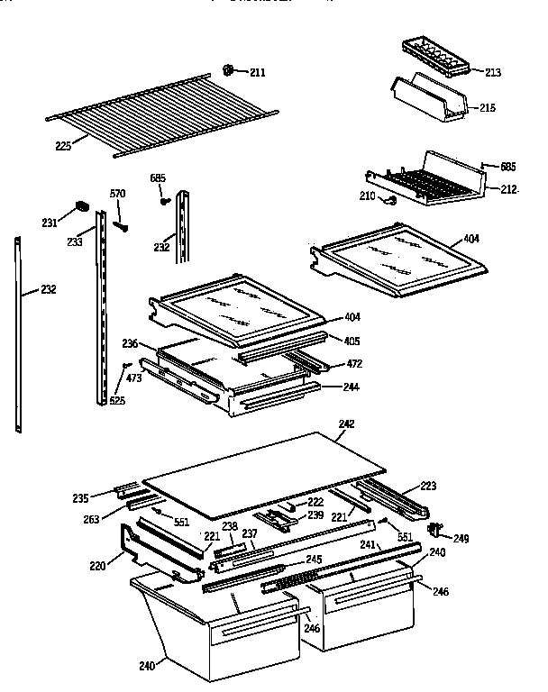 GE TBH19ZAZMRAA shelf parts diagram