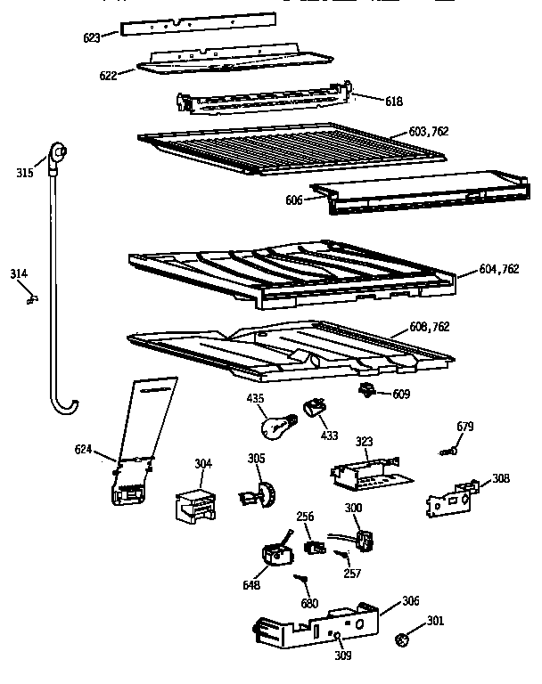 GE TBH19ZAZMRAA compartment separator parts diagram