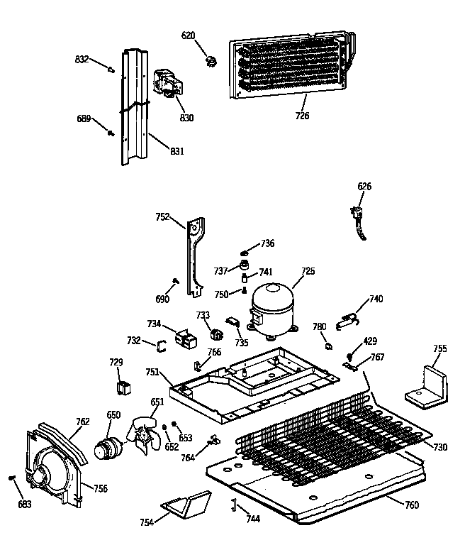 GE TBH19ZAZMRAA unit parts diagram