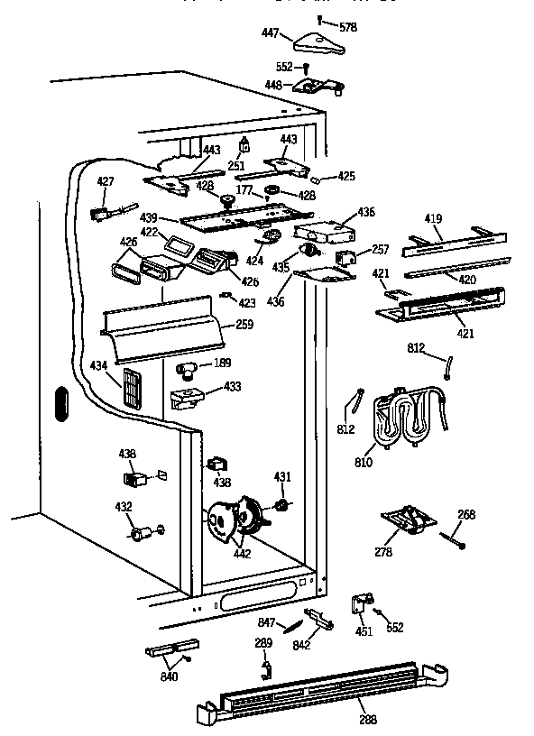 GE TFX28PRZCAA fresh food section diagram