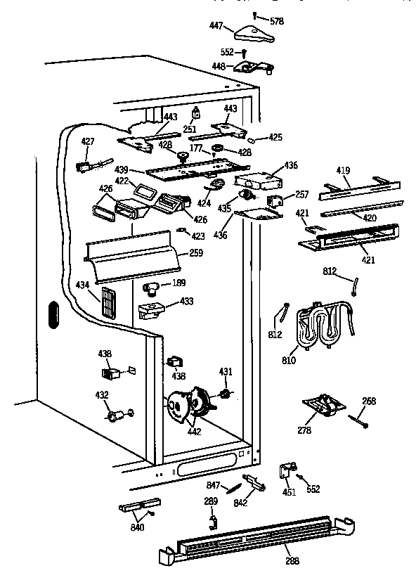 GE TFX28PRZCWW fresh food section diagram