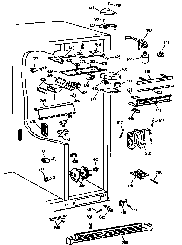 GE TFX28PBZCWW fresh food section diagram