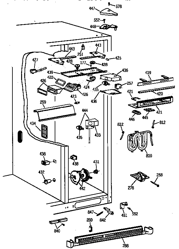 GE TPG24BFZCWW fresh food section diagram