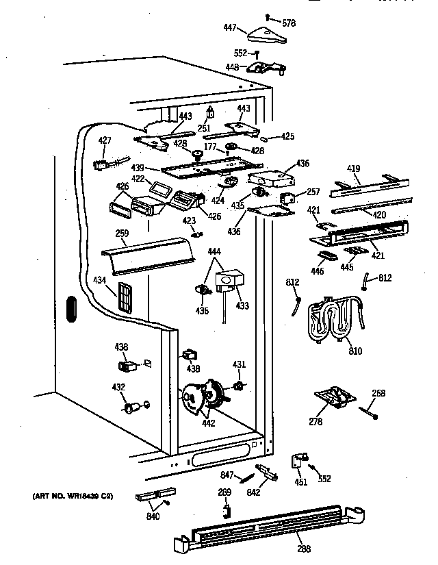 GE TPK24PRZCWW fresh food section diagram