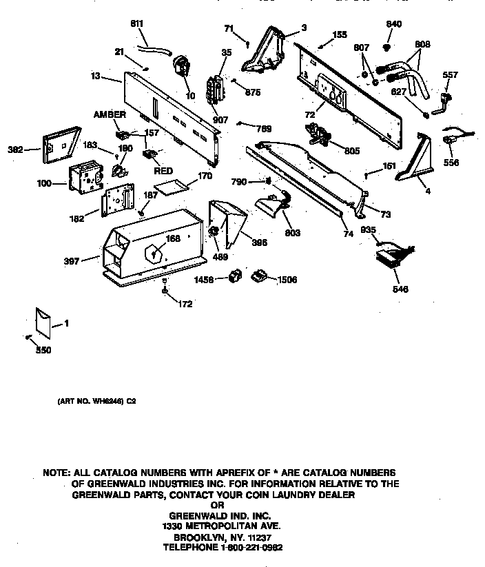 GE WCCB2050TAAC backsplash & coin box assembly diagram