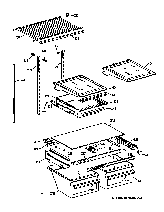 Kenmore 36378567893 shelf parts diagram