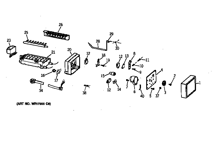 Kenmore 36378567893 icemaker wr30x0327 diagram