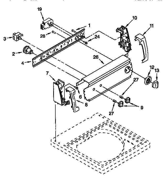 Kenmore 11028299890 control panel diagram