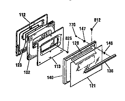 Kenmore 91191478790 door section diagram