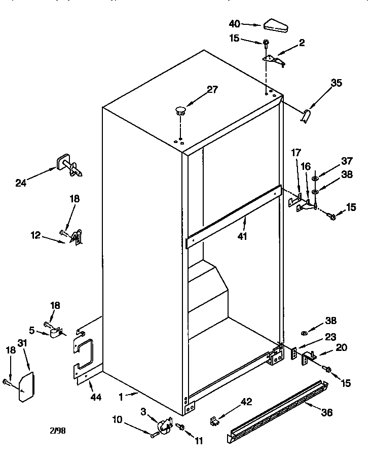 Whirlpool ET21UMXGN00 cabinet diagram