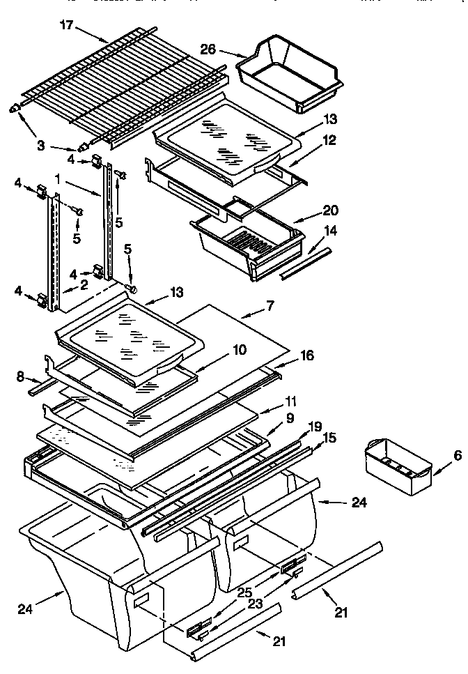 Whirlpool ET21UMXGN00 shelf diagram