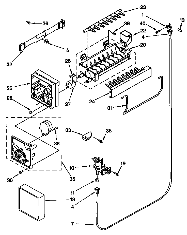 Whirlpool ET21UMXGN00 icemaker diagram