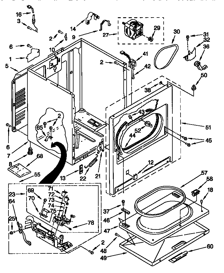 Kenmore 11078712894 cabinet diagram