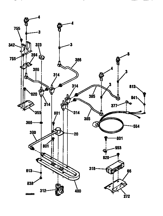 Kenmore 91133255591 burner section diagram