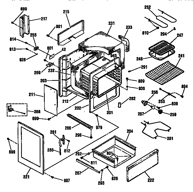 Kenmore 91193201890 body section diagram