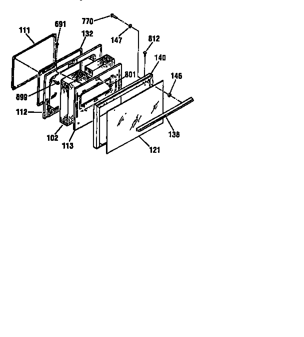 Kenmore 91193201890 door section diagram