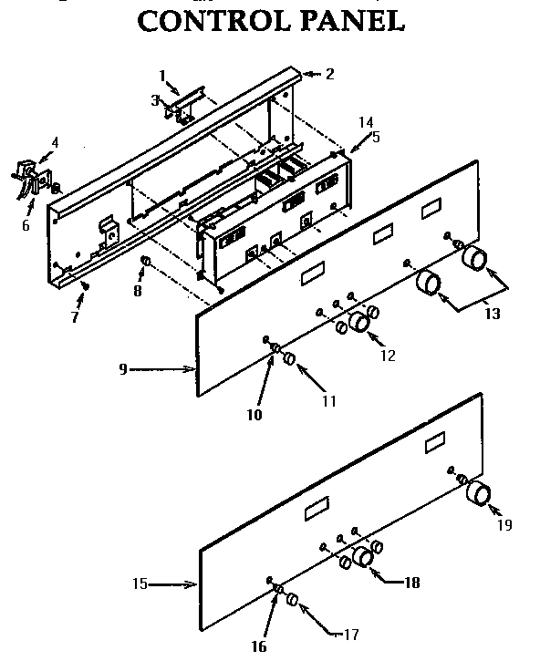 Thermador CT130N-03 control panel diagram