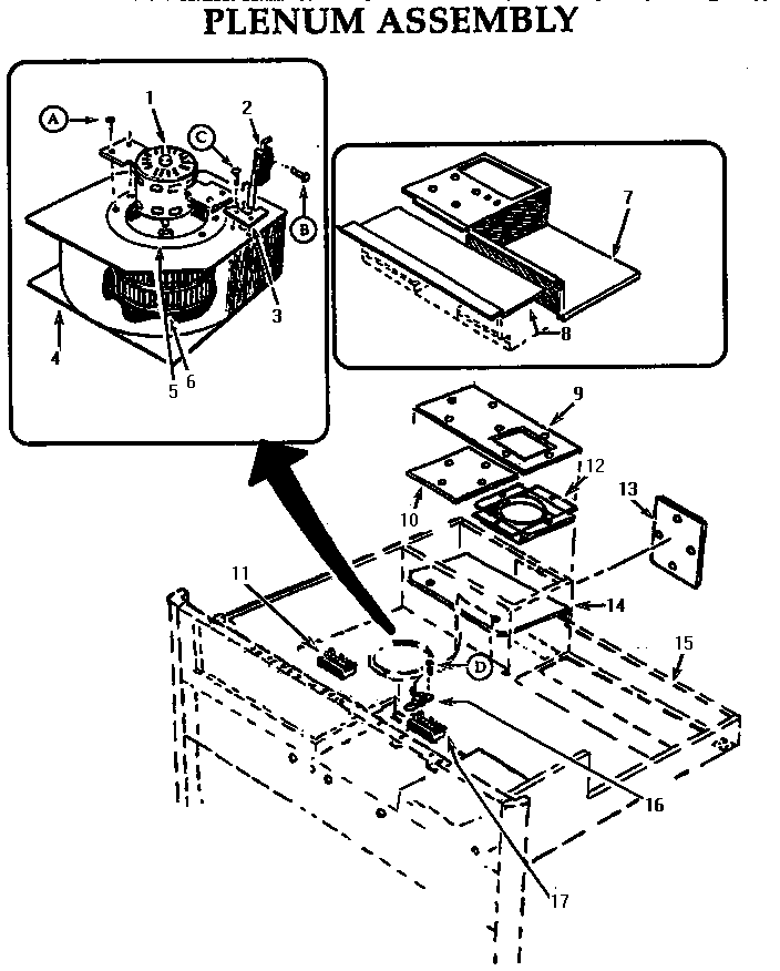 Thermador CT130N-03 plenum assembly diagram