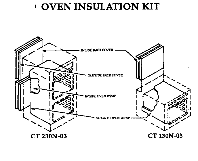 Thermador CT130N-03 oven insulation kit diagram
