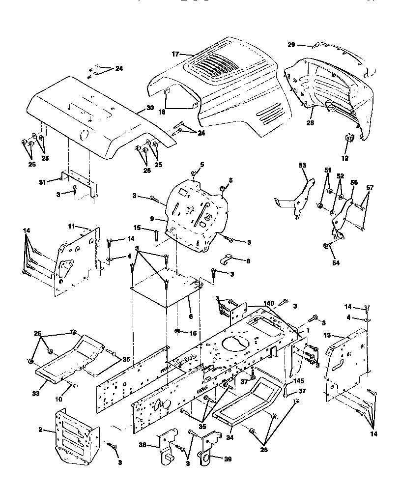 Craftsman 917270622 chassis and enclosures diagram