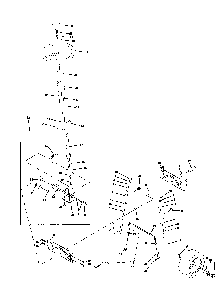 Craftsman 917270622 steering assembly diagram