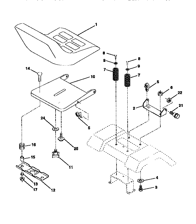 Craftsman 917270622 seat assembly diagram