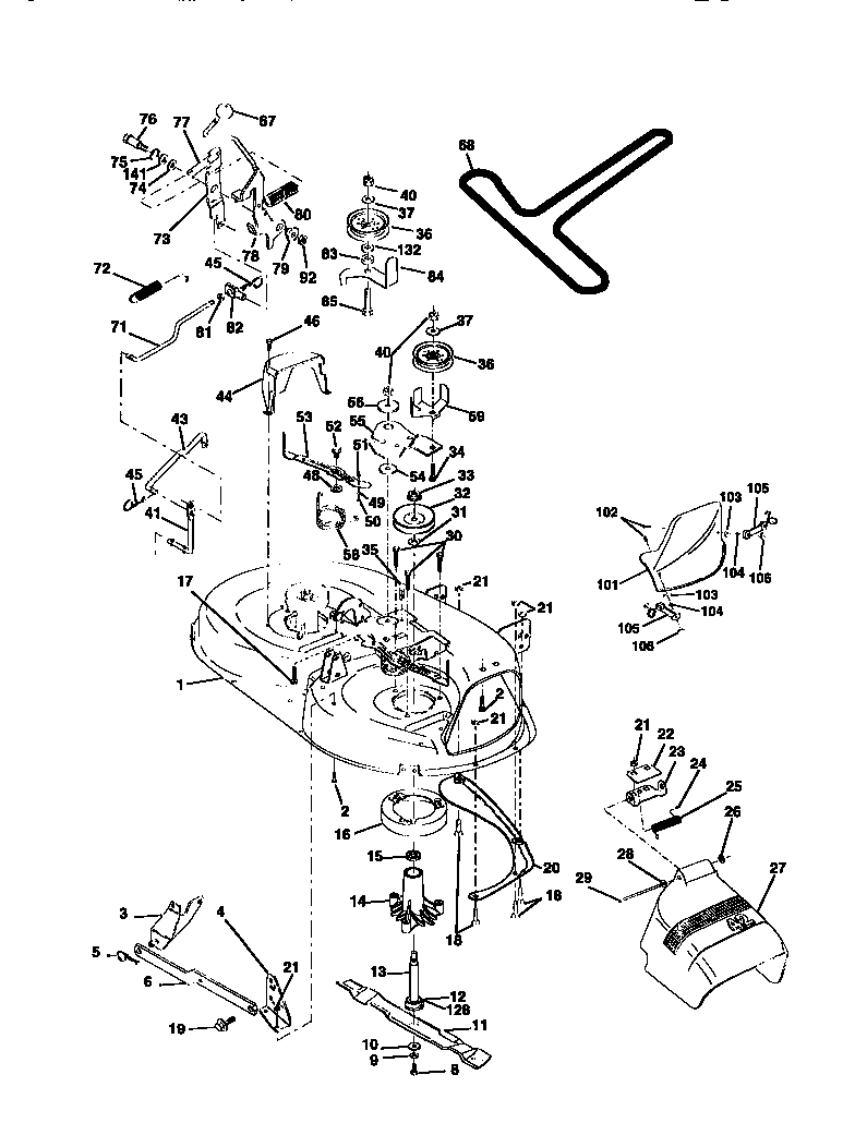 Craftsman 917270622 mower deck diagram