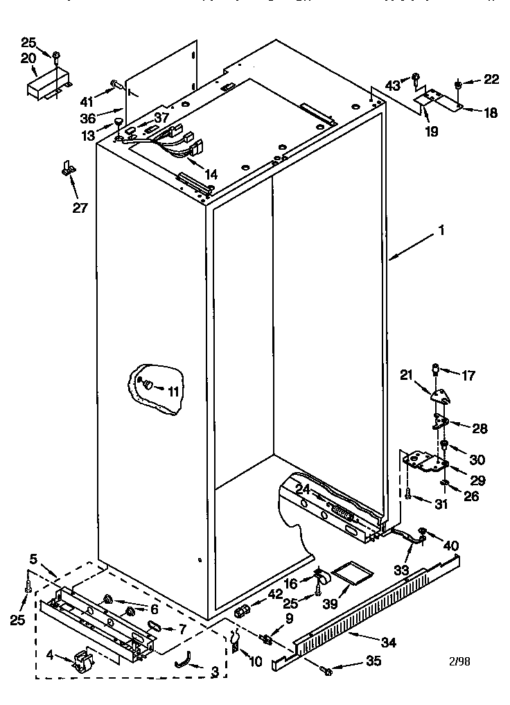 KitchenAid KSSC36MFS05 cabinet diagram